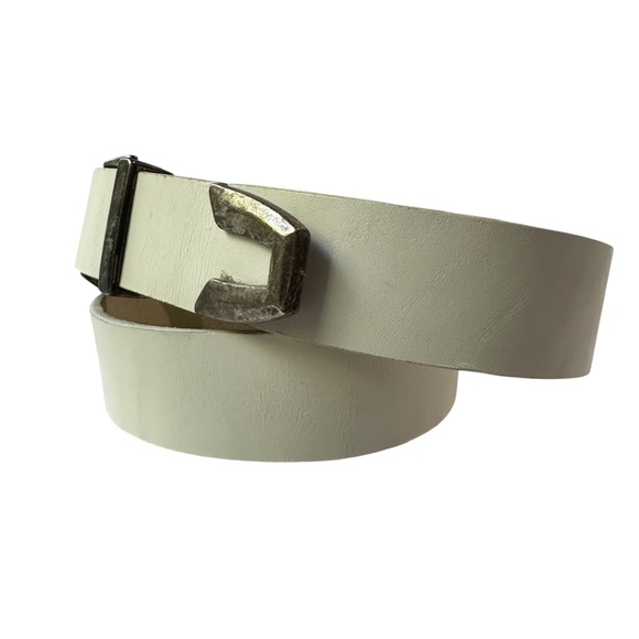 Genuine CIPRIANI White Leather Belt Unisex Medium 30 main image 6